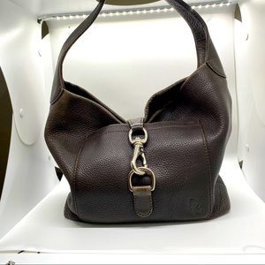 Dooney & Bourke Brown tote bag with clasp silver